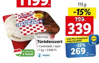 Lidl PÖTTYÖS Túródesszert 115 g ajánlat