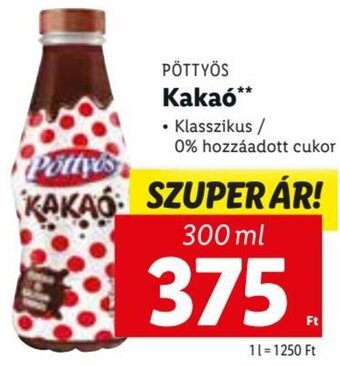 Lidl PÖTTYÖS Kakaó 300 ml ajánlat