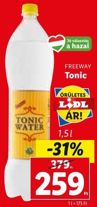 Lidl FREEWAY Tonic 1,5 l ajánlat