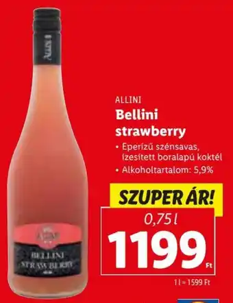 Lidl ALLINI Bellini strawberry 0,75 l ajánlat