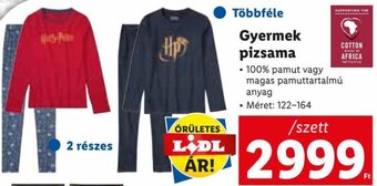Lidl Gyermek pizsama 1 szett ajánlat