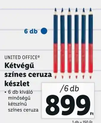 Lidl UNITED OFFICE Kétvégű színes ceruza készlet 6 db ajánlat