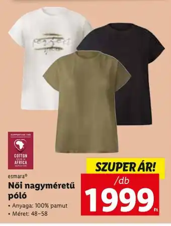 Lidl esmara Női nagyméretű póló 1 db ajánlat