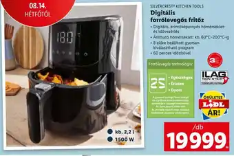 Lidl SILVERCREST KITCHEN TOOLS Digitális forrólevegős fritőz 1 db ajánlat