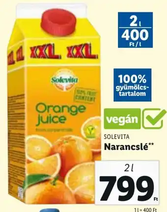 Lidl SOLEVITA Narancslé 2 l ajánlat
