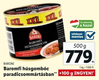 Lidl BARONI Baromfi húsgombóc paradicsommártásban 500 g ajánlat