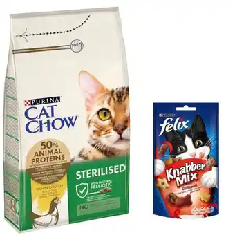 ZooPlus 1,5kg purina cat chow száraz macskatáp+60g felix knabbermix macskasnack ingyen ajánlat