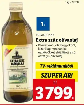 Lidl PRIMADONNA Extra szűz olívaolaj 1 l ajánlat