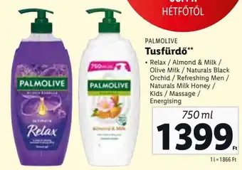 Lidl PALMOLIVE Tusfürdő 750 ml ajánlat