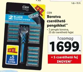 Lidl CIEN Borotva cserélhető pengékkel 1 csomag ajánlat