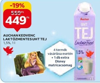 Auchan AUCHAN KEDVENC LAKTÓZMENTES UHT TEJ 1 l ajánlat