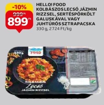 HELLO! FOOD KOLBÁSZOS LECSÓ JÁZMIN RIZZSEL stb. 330 g