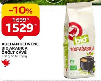 Auchan AUCHAN KEDVENC BIO ARABICA ŐRÖLT KÁVÉ 250 g ajánlat