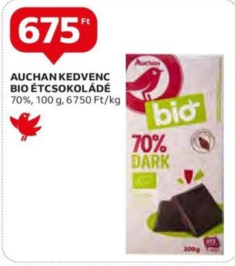 Auchan AUCHAN KEDVENC BIO ÉTCSOKOLÁDÉ 100 g ajánlat