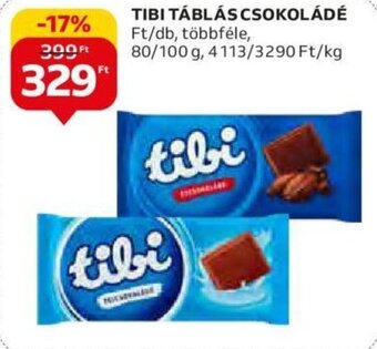Auchan TIBI TÁBLÁS CSOKOLÁDÉ 80 / 100 g ajánlat
