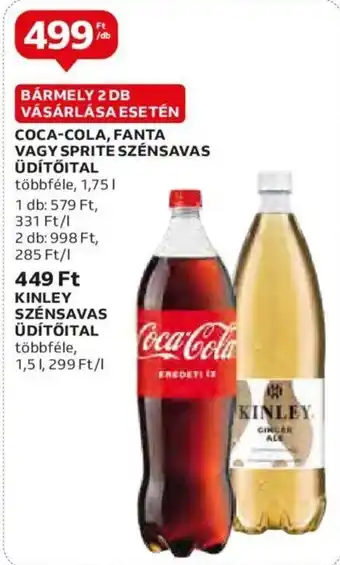 Auchan COCA-COLA, FANTA VAGY SPRITE SZÉNSAVAS ÜDÍTŐITAL 1,75 l ajánlat