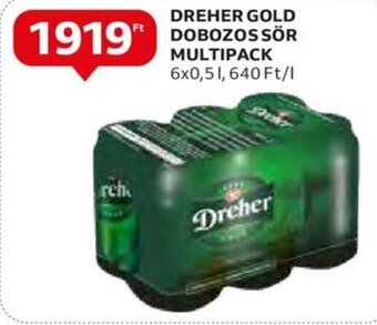Auchan DREHER GOLD DOBOZOS SÖR MULTIPACK 6 x 0,5 l ajánlat