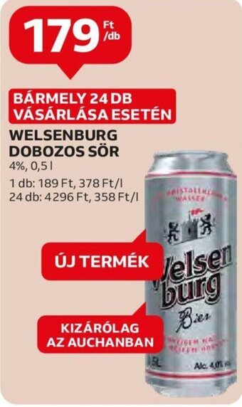 Auchan WELSENBURG DOBOZOS SÖR 0,5 l ajánlat