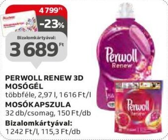 Auchan PERWOLL RENEW 3D MOSÓGÉL stb. 2,97 l / 32 db ajánlat
