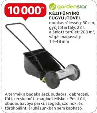 Auchan gardenstar KÉZI FŰNYÍRÓ FÜGYŰJTŐVEL 1 db ajánlat