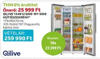 Auchan QILIVE 134912 SIDE-BY-SIDE HŰTŐSZEKRÉNY 1 db ajánlat