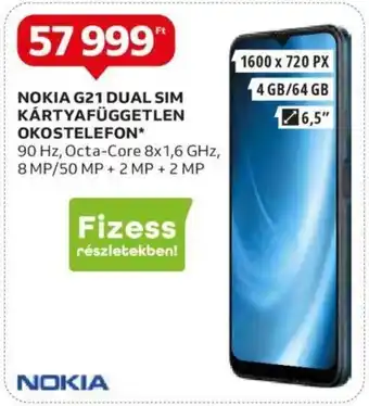 Auchan NOKIA G21 DUAL SIM KÁRTYAFÜGGETLEN OKOSTELEFON 1 db ajánlat