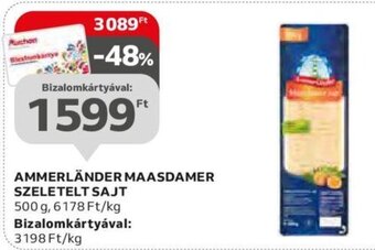 Auchan AMMERLÄNDER MAASDAMER SZELETELT SAJT 500 g ajánlat
