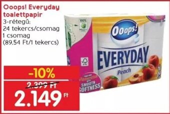 Spar Ooops! Everyday toalettpapír 24 tekercs ajánlat