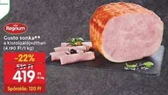 Spar Regnum Gusto sonka 10 dkg ajánlat