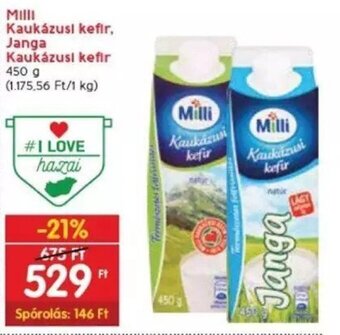 Spar Milli Kaukázusi kefir, Janga Kaukázusi kefir 450 g ajánlat