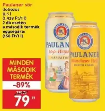 Spar Paulaner sör 0,5 l ajánlat