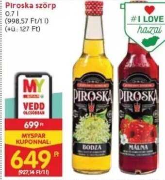 Spar Piroska szörp 0,7 l ajánlat
