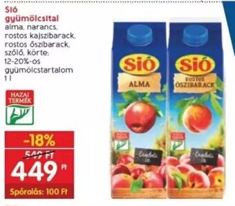 Spar Sió gyümölcsital 1 l ajánlat