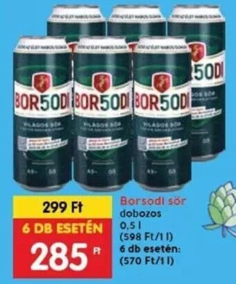 Spar Borsodi sör 0,5 l ajánlat
