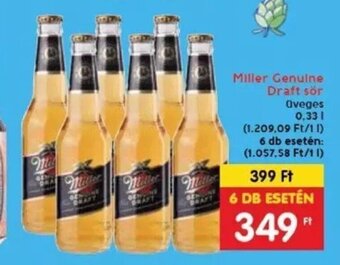 Spar Miller Genuine Draft sör 0,33 l ajánlat