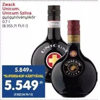 Spar Zwack Unicum, Unicum Szilva 0,7 l ajánlat