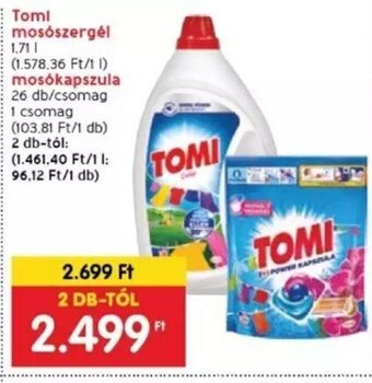 Spar Tomi mosószergél stb. 1,71 l / 26 db ajánlat