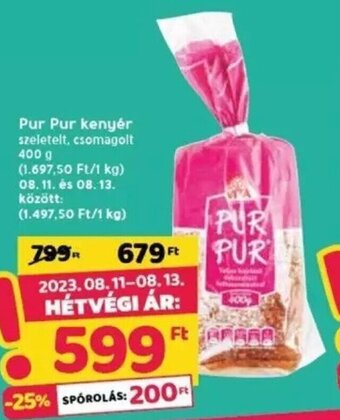 Spar Pur Pur kenyér 400 g ajánlat