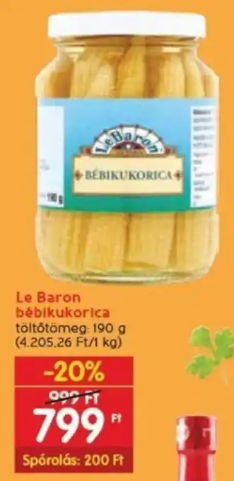 Le Baron bébikukorica 190 g