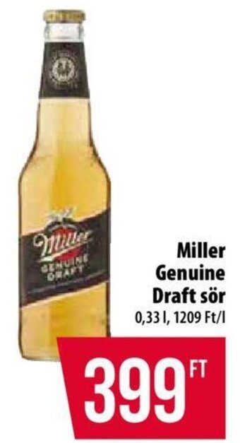 Coop Miller Genuine Draft sör 0,33 l ajánlat