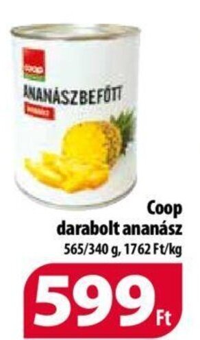 Coop Coop darabolt ananász 565 / 340 g ajánlat
