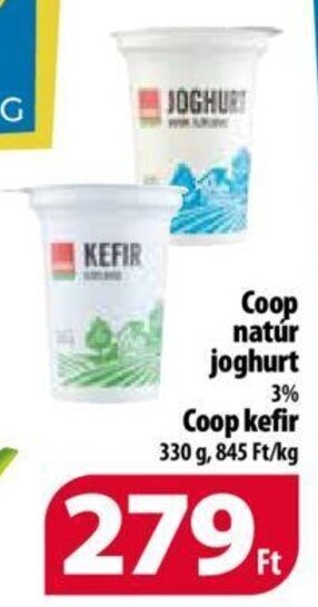 Coop Coop natúr joghurt 330 g ajánlat