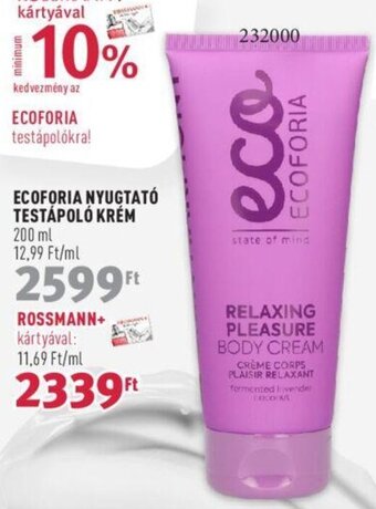 Rossmann ECOFORIA NYUGTATÓ TESTÁPOLÓ KRÉM 200 ml ajánlat
