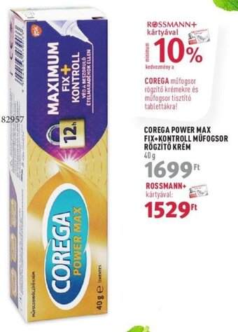 Rossmann COREGA POWER MAX FIX+KONTROLL MŰFOGSOR RÖGZÍTŐ KRÉM 40 g ajánlat
