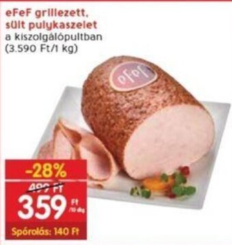 Interspar eFeF grillezett, sült pulykaszelet 10 dkg ajánlat