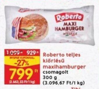 Roberto teljes kiőrlésű maxihamburger 300 g
