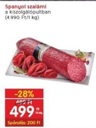 Interspar Spanyol szalámi 10 dkg ajánlat
