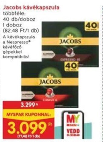 Interspar Jacobs kávékapszula 40 db ajánlat