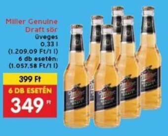 Interspar Miller Genuine Draft sör 0,33 l ajánlat