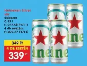 Interspar Heineken Silver sör 0,33 l ajánlat